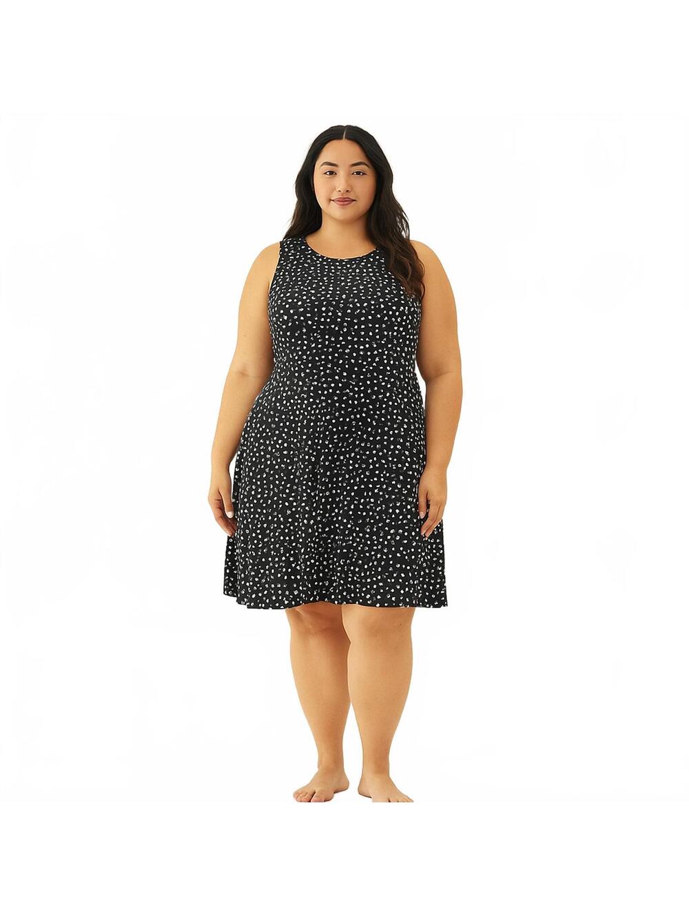 NEW Leota Dress XXL 1L Polka Dot Plus Black White Professional Classy Romantic